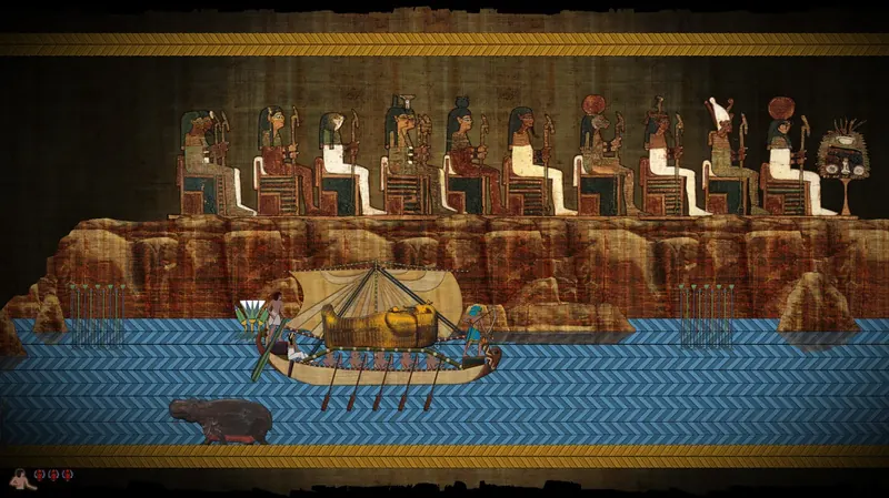 Fahrt des Pharaos auf dem Nil im Ägypten-Kapitel